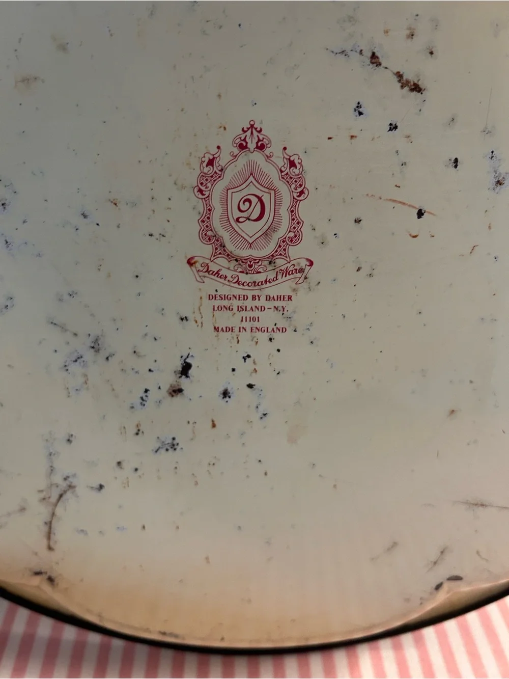 Vintage Daher Decorated Ware Round Meal Serving Tray/Platter